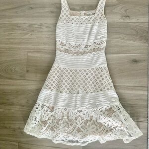 Elegant White Lace Midi Dress